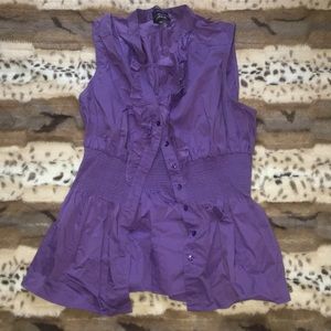 Purple sleeveless blouse